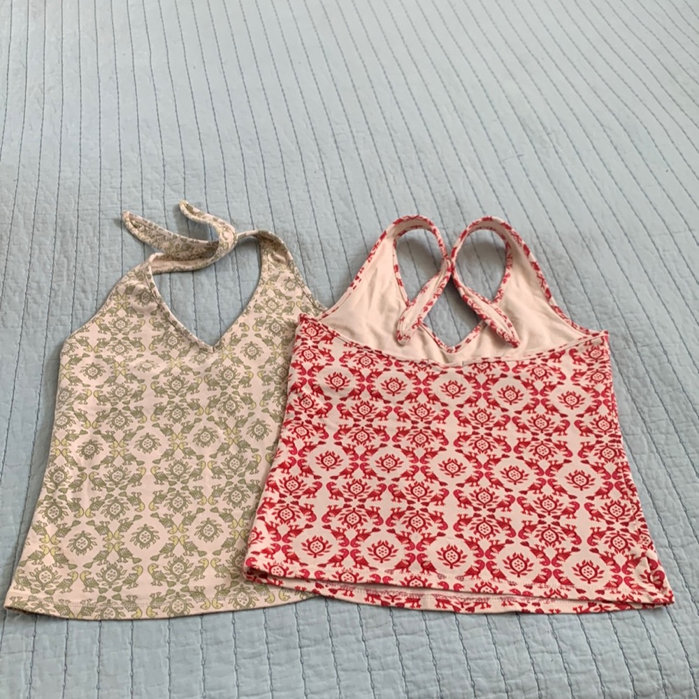 Halter tops.  GAP cotton/lycra print.